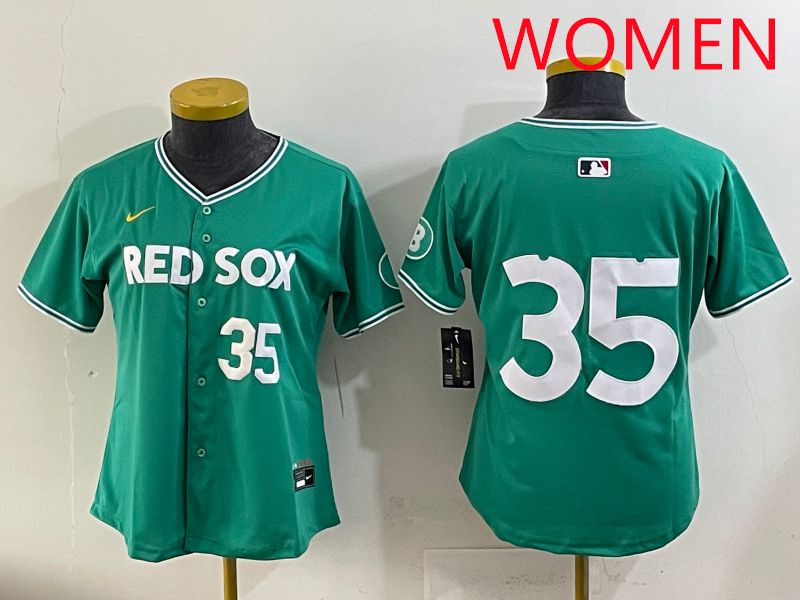 Women 2025 Boston Red Sox #35 No Name Dark Green Joint Name Nike MLB Jersey style 4->women mlb jersey->Women Jersey